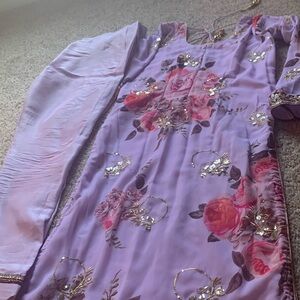 Pajami suit with 4 sided gotta full size dupata